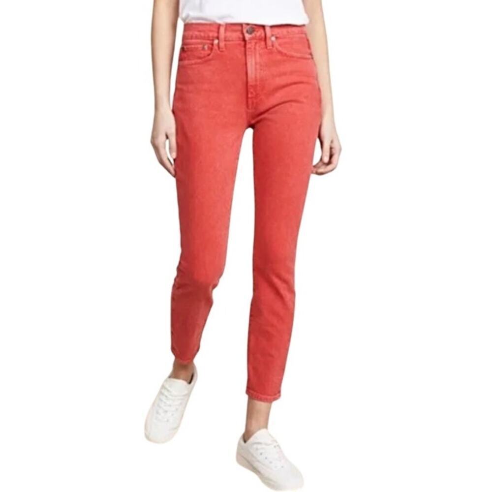 AO.LA Good High Rise Ankle Skinny Jeans Perfect Poppy Red Women 29